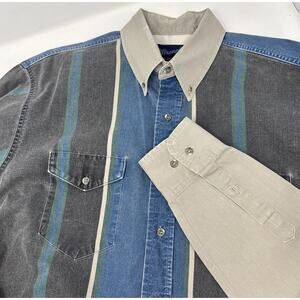 VTG Wrangler Brushpopper X-Long‎ Tails Mens 17.5x36 Tan Black Striped Cowboy 90s